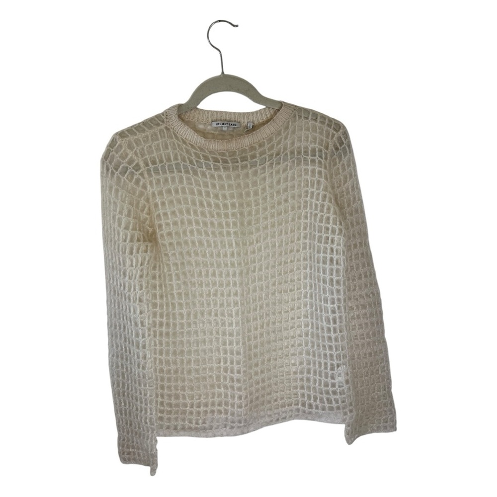 HELMUT LANG Open SO SOFT Mohair Knit Cream Size S Designer Est Retail $275